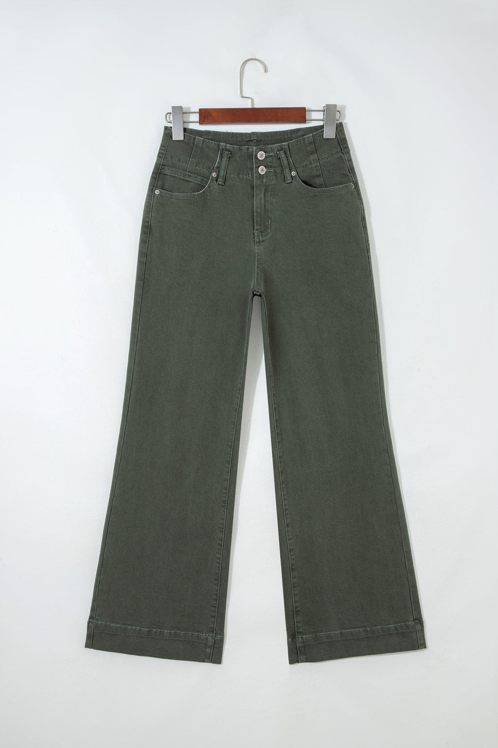 Bonbon 2-Button High Waist Wide Leg Jeans