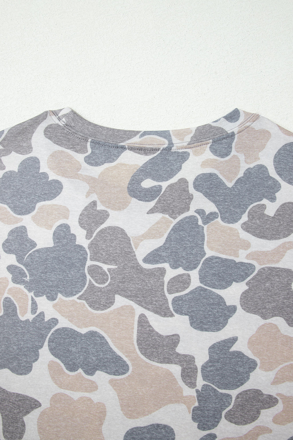 Multicolour Retro Camouflage Print Womens Casual T Shirt
