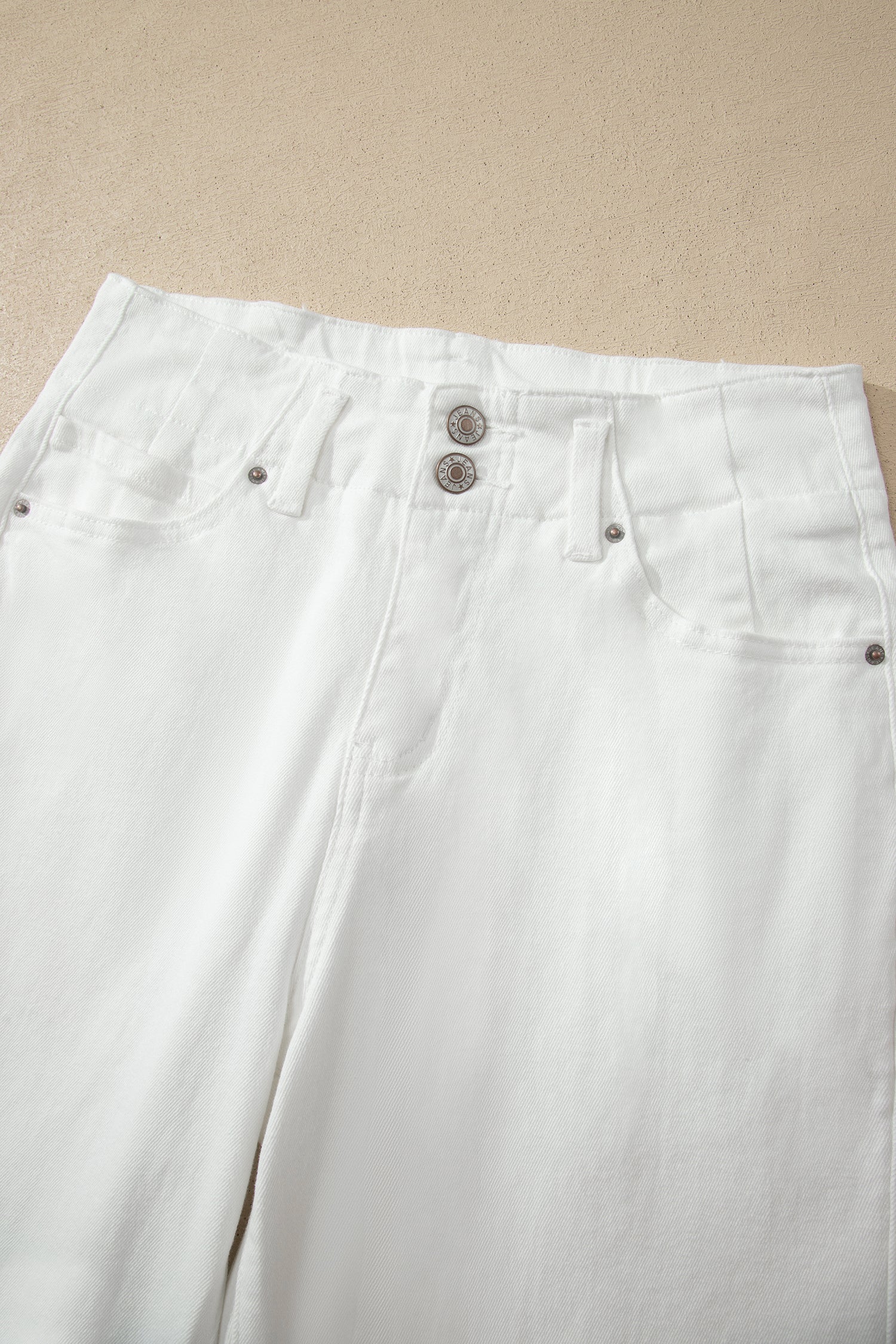 Bonbon 2-Button High Waist Wide Leg Jeans