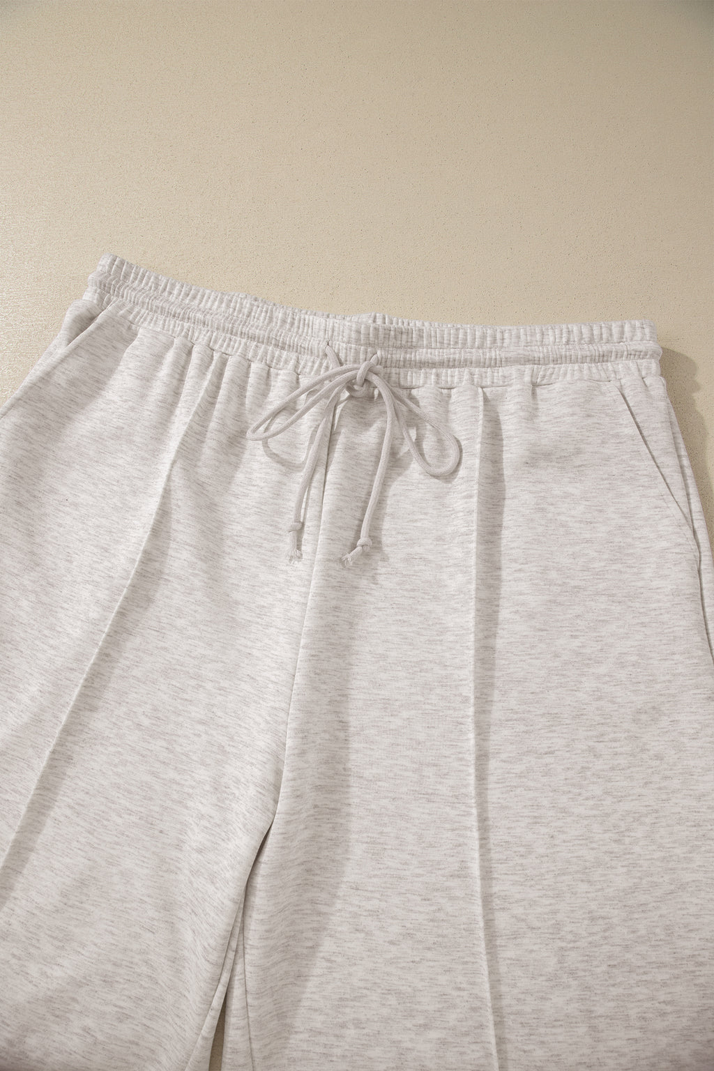 Light Grey Plus Size V Neck Polo Tee Drawstring Loose Pants 2pcs Set