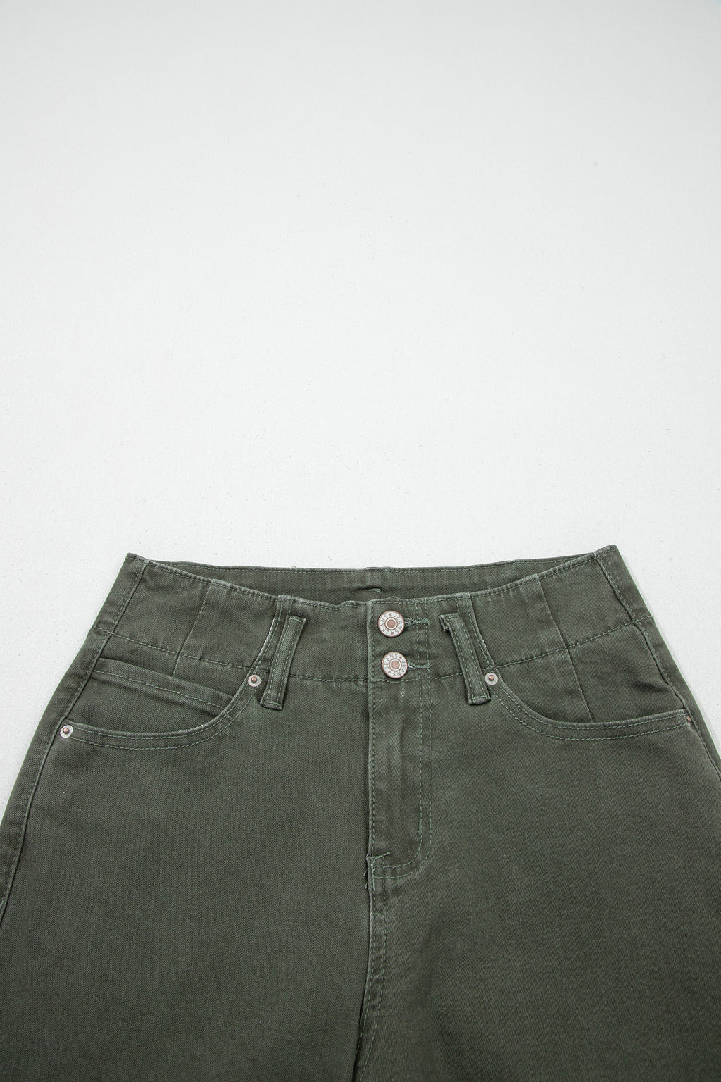 Bonbon 2-Button High Waist Wide Leg Jeans
