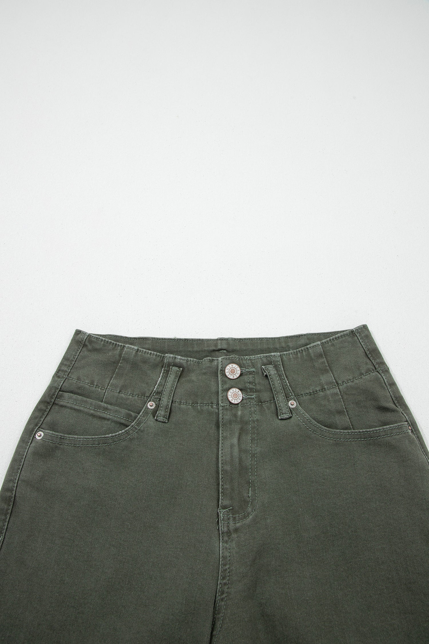 Bonbon 2-Button High Waist Wide Leg Jeans