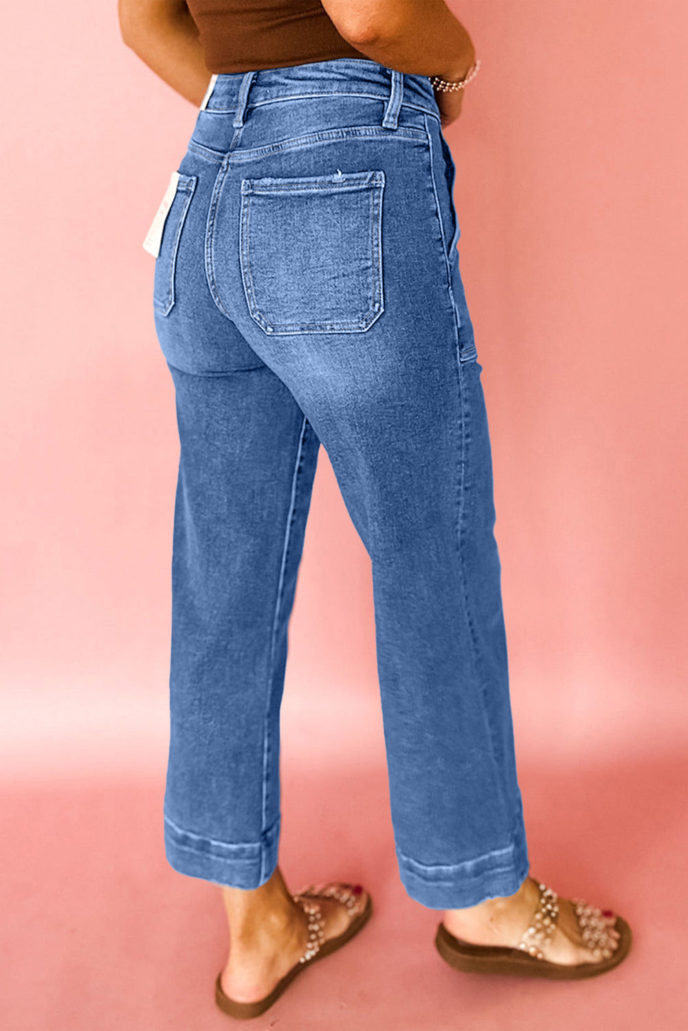 Ashleigh Blue Cropped High Rise Wide Leg Jeans