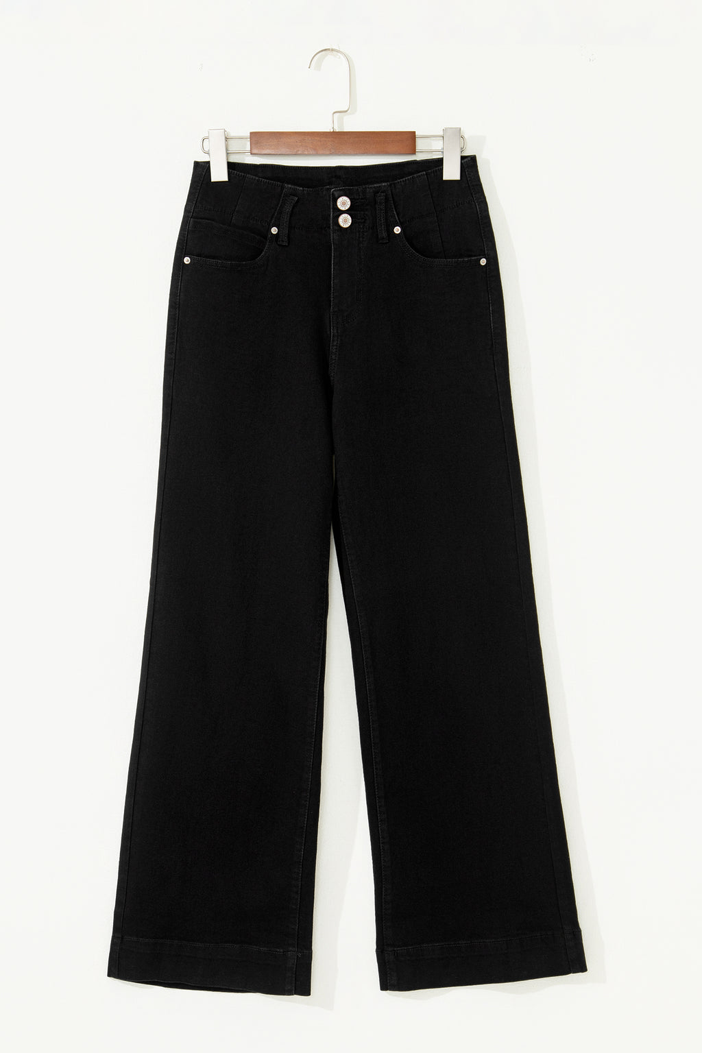 Bonbon 2-Button High Waist Wide Leg Jeans