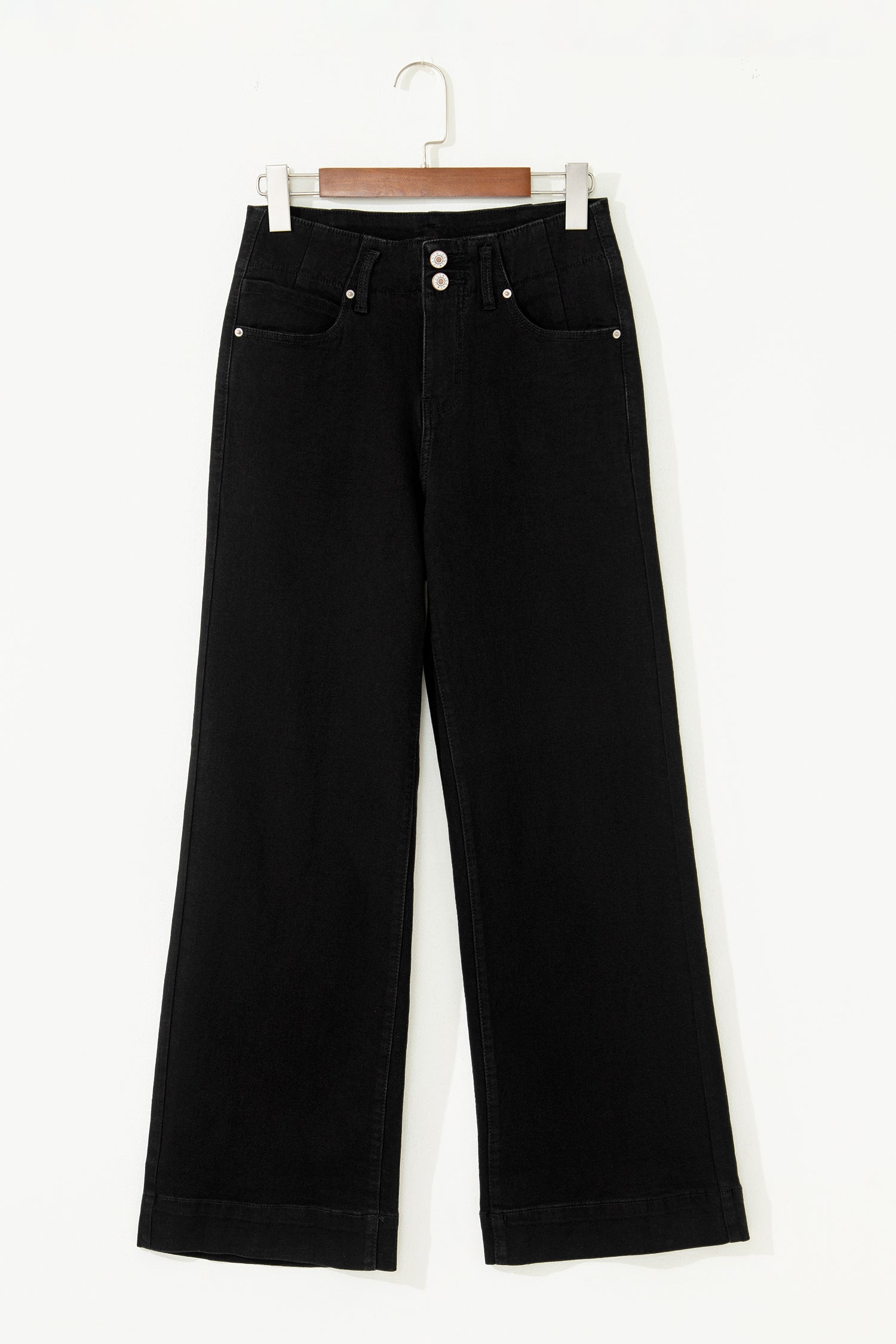 Bonbon 2-Button High Waist Wide Leg Jeans