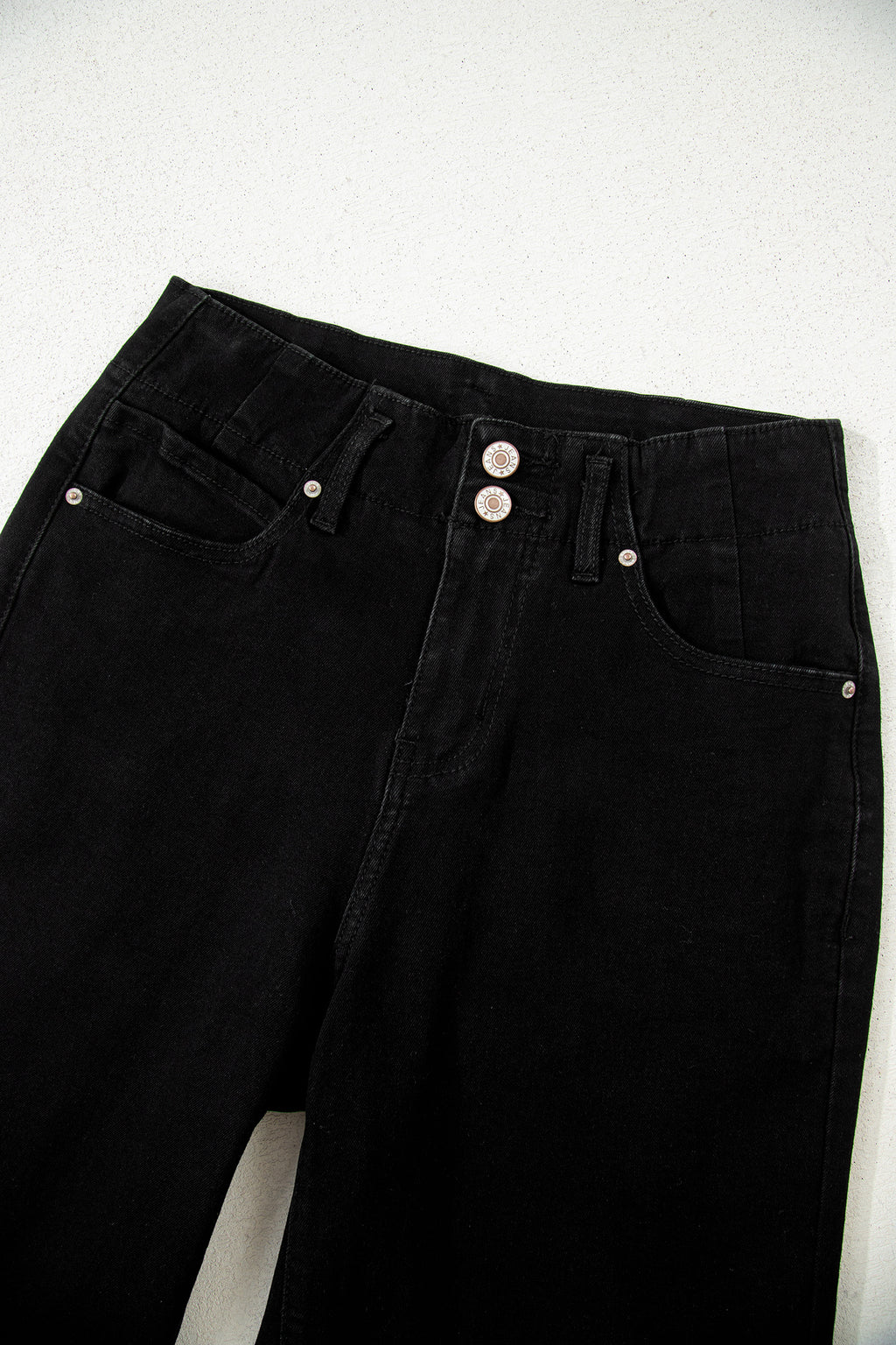 Bonbon 2-Button High Waist Wide Leg Jeans