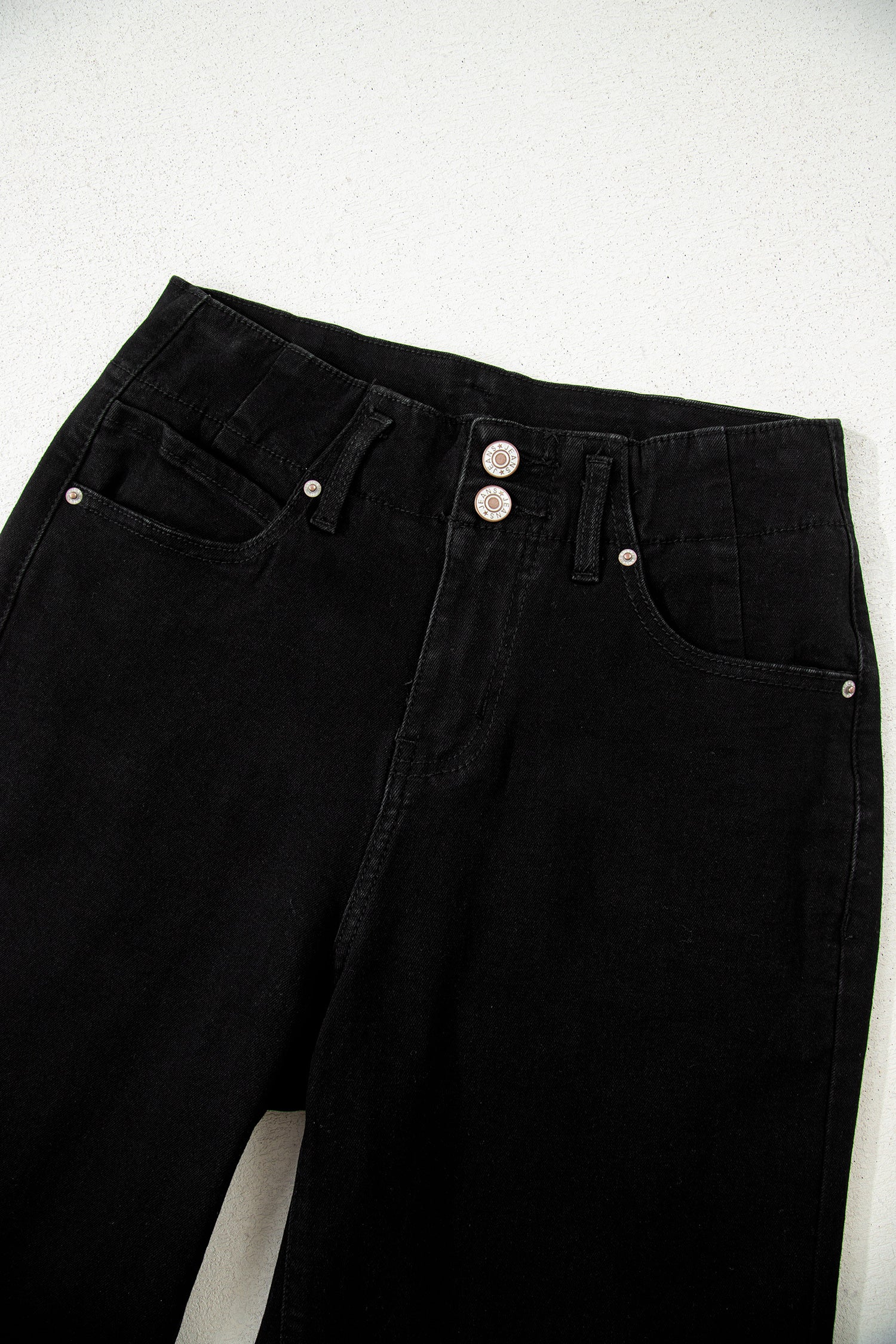 Bonbon 2-Button High Waist Wide Leg Jeans