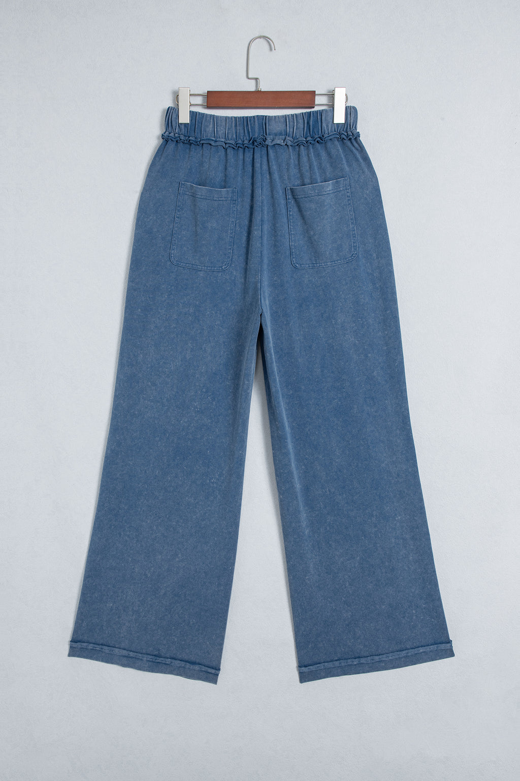 Ashleigh Blue Mineral Wash Seam Detail Flare Leg Drawstring Pants