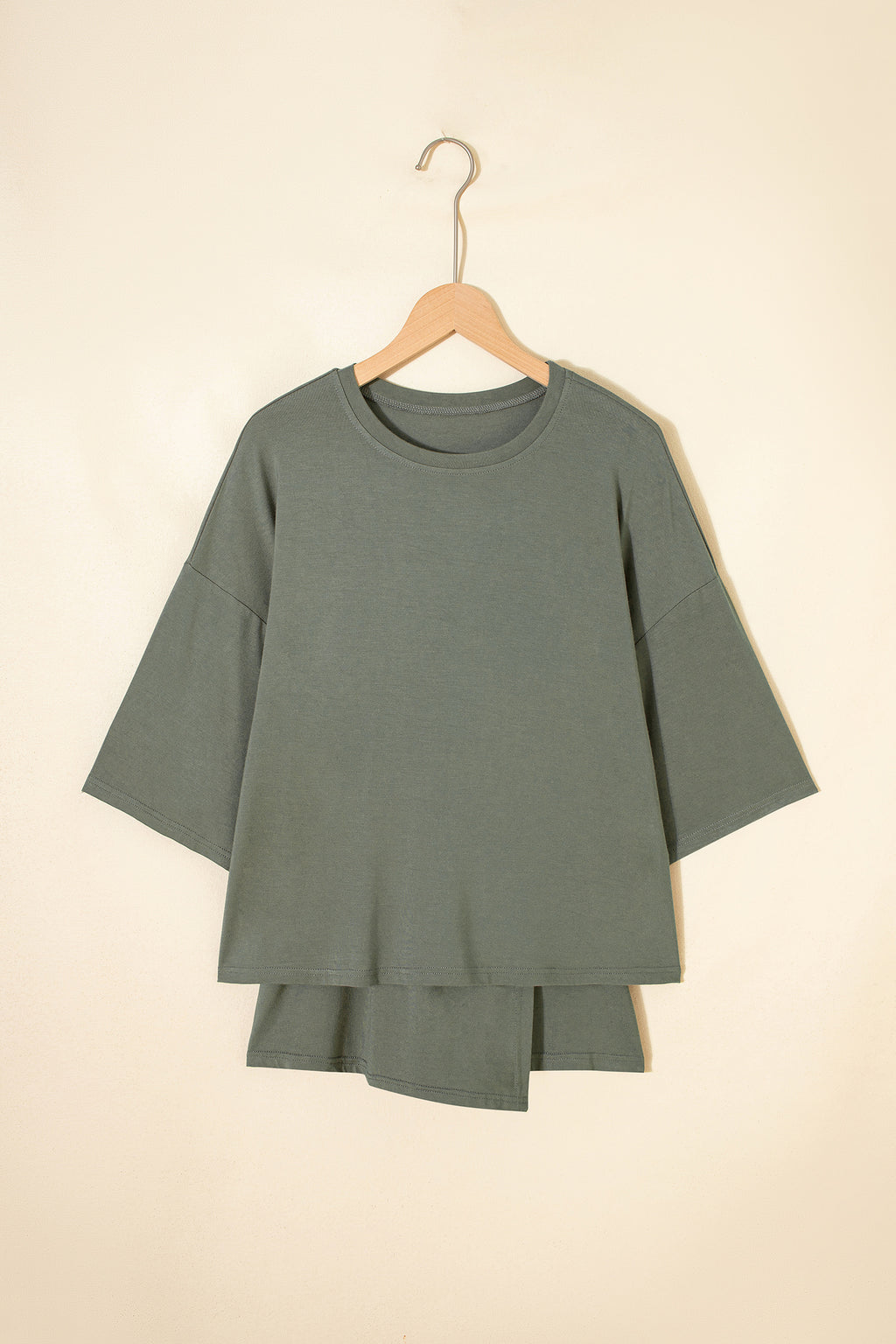 Black Solid Color Oversize Tee Tie Wrap Mini Skort 2pcs Set