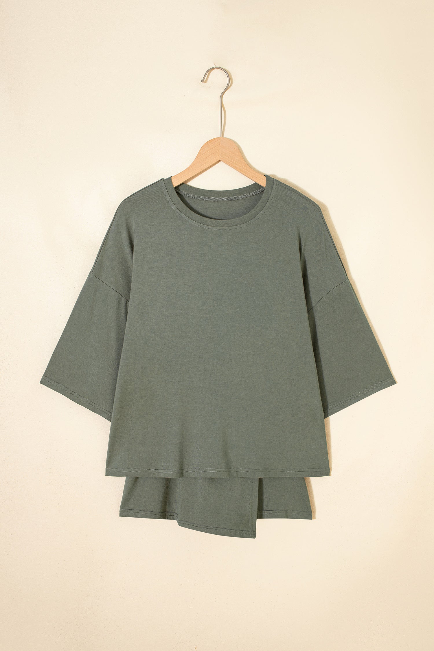 Black Solid Color Oversize Tee Tie Wrap Mini Skort 2pcs Set