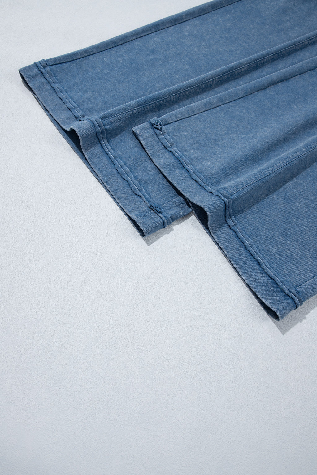 Ashleigh Blue Mineral Wash Seam Detail Flare Leg Drawstring Pants