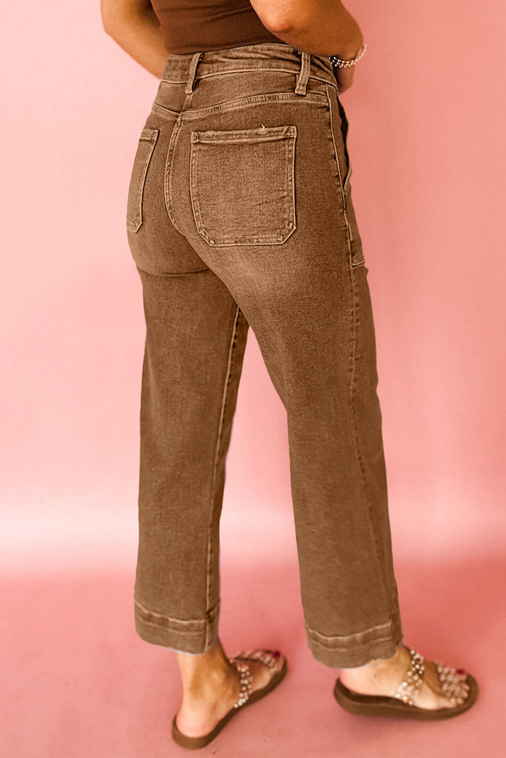Ashleigh Blue Cropped High Rise Wide Leg Jeans