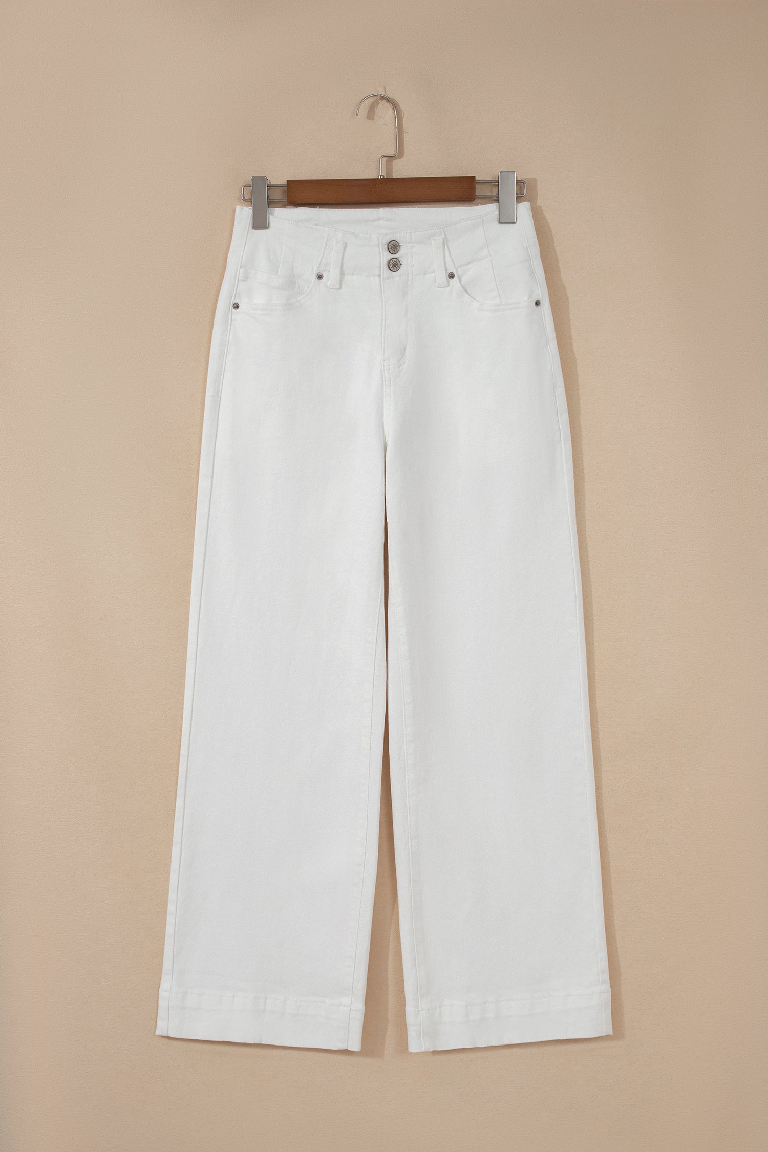 Bonbon 2-Button High Waist Wide Leg Jeans