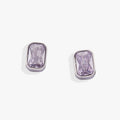 June Emerald-Cut Birthstone Stud Earrings