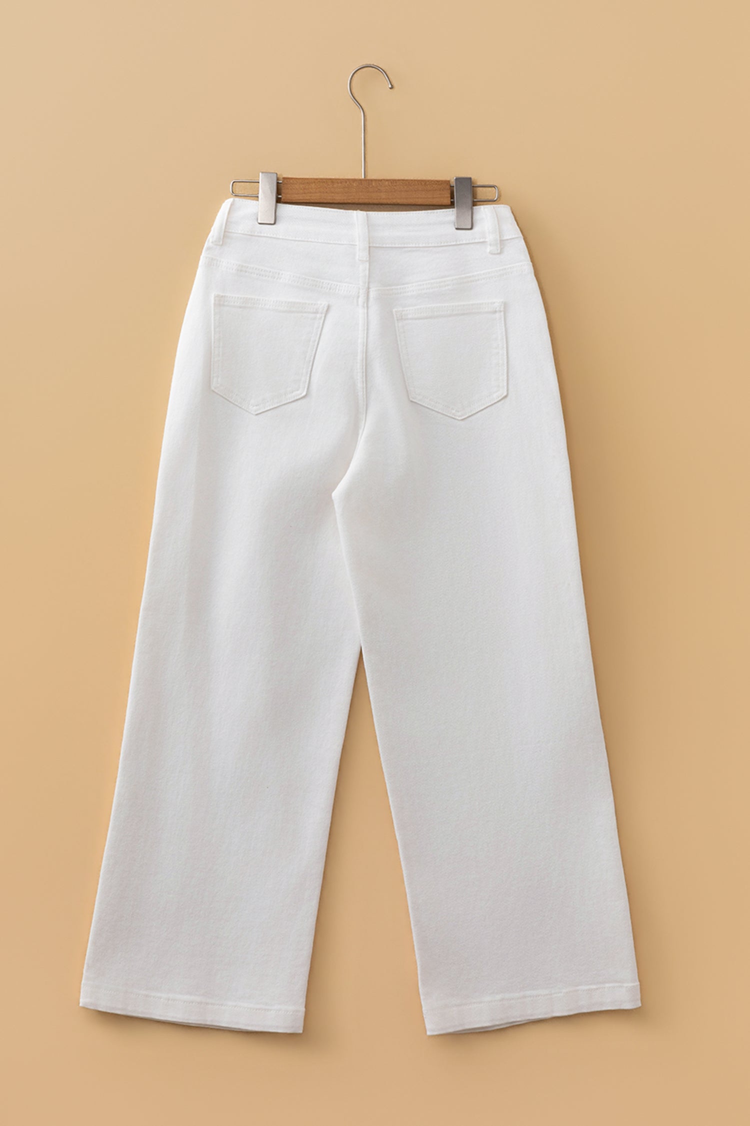White Pearl Embellished Side Seam Ankle-length Shift Jeans